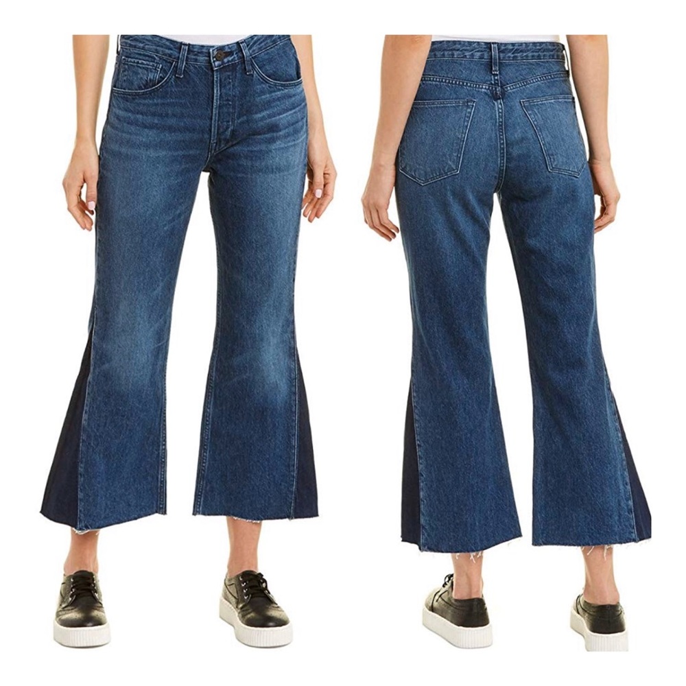 3x1 Higher Gusset Flare Leg Crop Women’s Blue Jeans Size 26 NWT